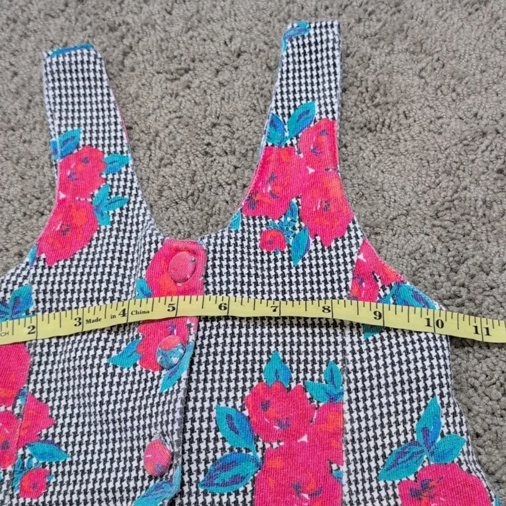 Vintage Kids Dress Toddler Girl Size   4T‎ Hounds tooth And Roses